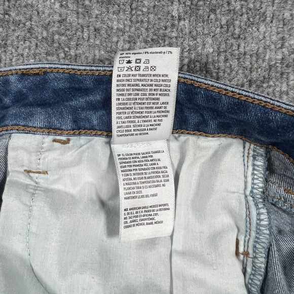 American Eagle Outfitters Super High Rise Jegging Jeans Womens 6 Blue Distressed - Picture 11 of 14